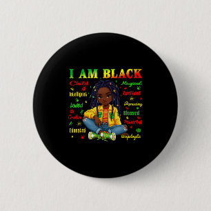 Child Am Black History Month African 6 Cm Round Badge