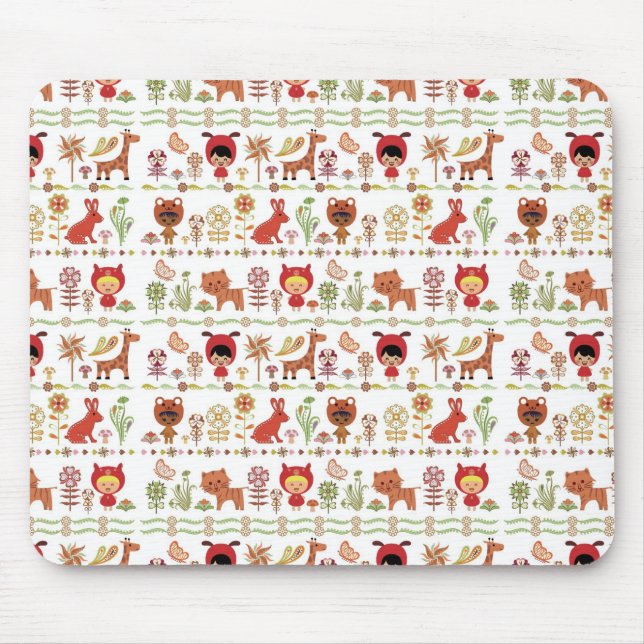 Child and Animals Pattern Mouse Pad (Front)
