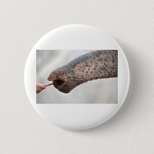 child and elephant 6 cm round badge