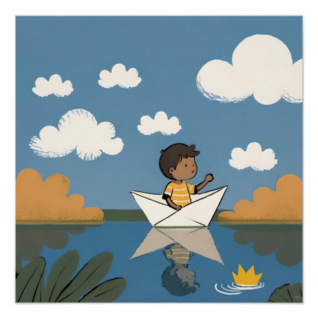Child And Paper Boat Poster (Front)