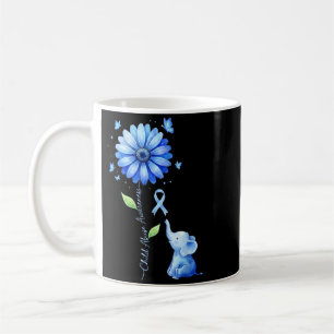 Child Awareness Blue Ribbon Suower Elephant 1 Coffee Mug