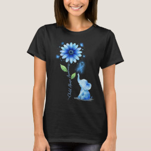 Child Awareness Blue Ribbon Suower Elephant T-Shirt