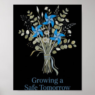 Child Awareness Growing A Safe Tomorrow Blue Poster