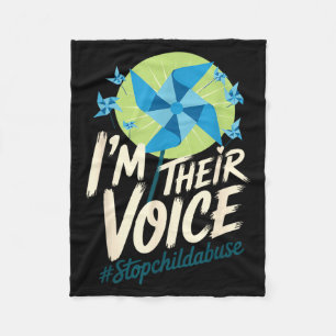 Child Awareness Im Their Voice Stop Child Fleece Blanket