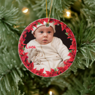 Child/ Baby Photo Christmas Ceramic Ornament