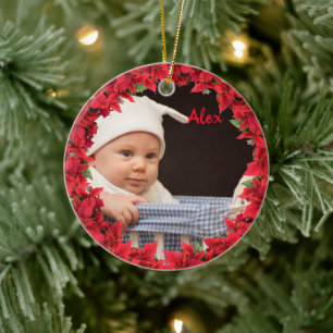 Child/ Baby Photo Christmas Ceramic Ornament
