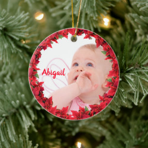 Child/ Baby Photo Christmas Ceramic Ornament