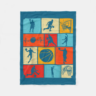 Child Basketball Player Coach Fan Basket Fleece Blanket