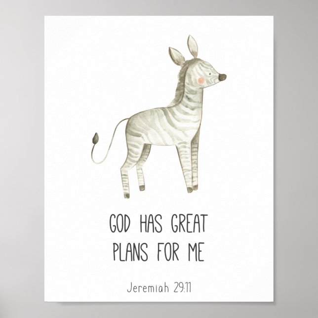 Child Bible Verse God Has Great Plans For Me Poster (Front)