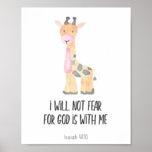 Child Bible Verse I will Not Fear Poster