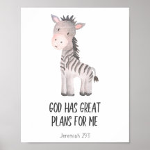 Child Bible Verse Nursery Decor Safari Animal