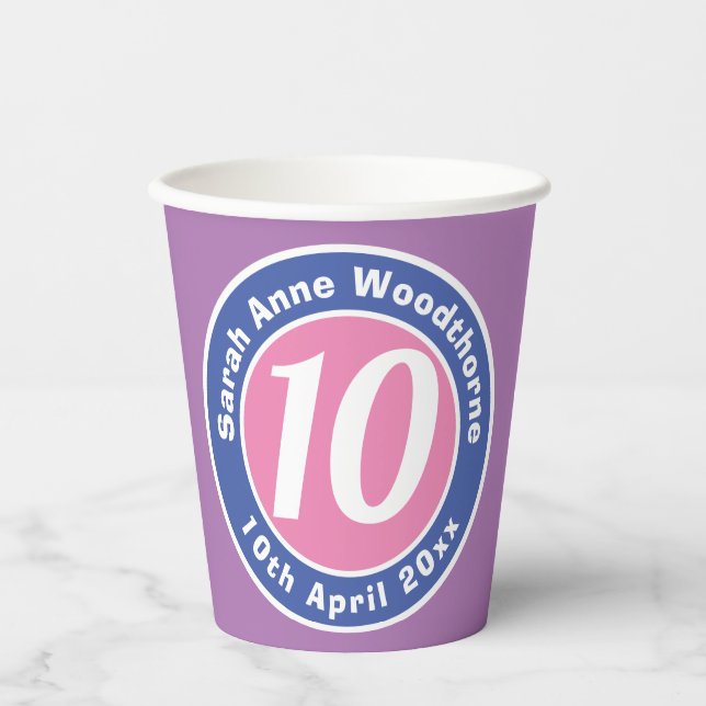 Child Birthday Party Celebration with Age Paper Cups (Front)