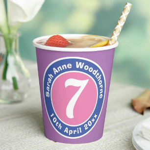 Child Birthday Party Celebration with Age Paper Cups