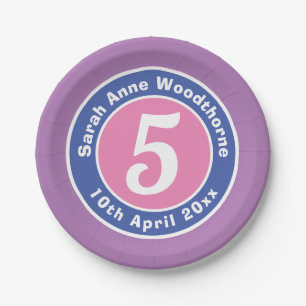Child Birthday Party Celebration with Age Paper Plate