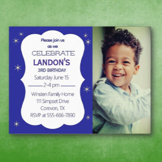 Child Birthday Party Photo Invite Post card 