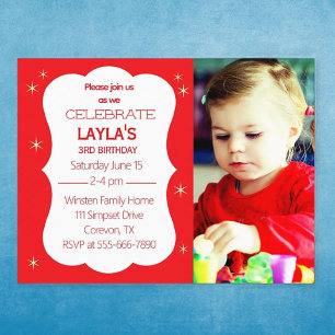 Child Birthday Party Photo Invite Post card