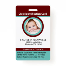 Child Boy Girl Photo ID Identification Card