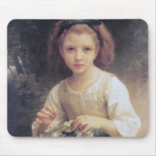Child Braiding a Crown, Bouguereau Mouse Pad