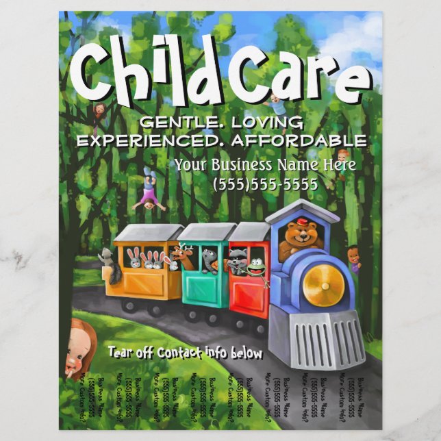 Child Care. Babysitting. Day Care. Tear sheet (Front)