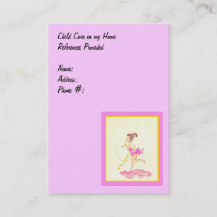 Child Care Business Card with Drawing of Child.