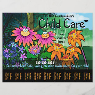 Child Care Day Care Babysitting Magical Garden Flyer