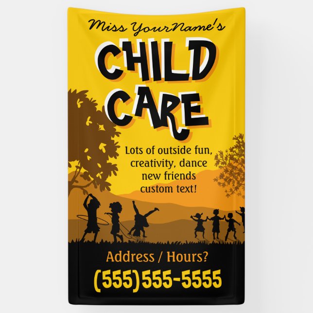 Child Care Day Care Babysitting Summer Camp PROMO Banner (Vertical)
