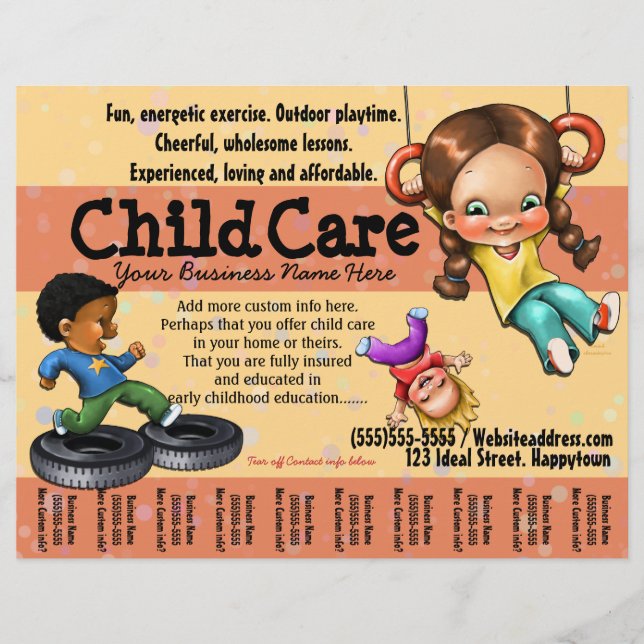 Child Care. Day Care. Customisable template Flyer (Front)