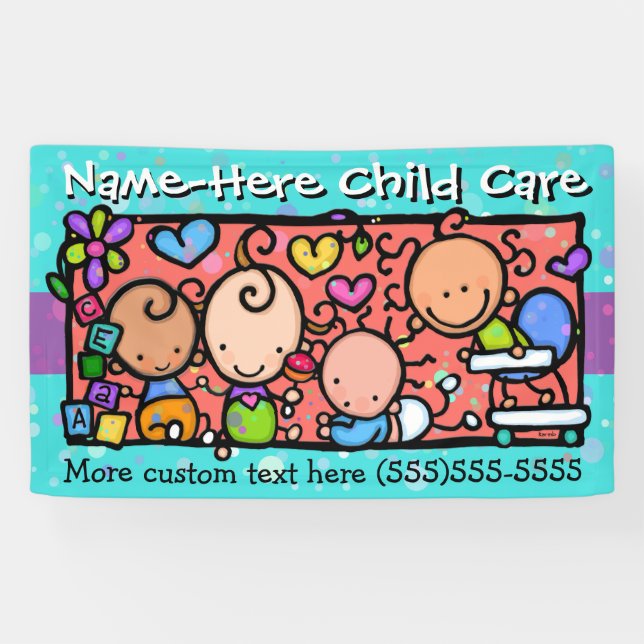 Child Care.Daycare.Pre-School.Customisable Banner (Horizontal)