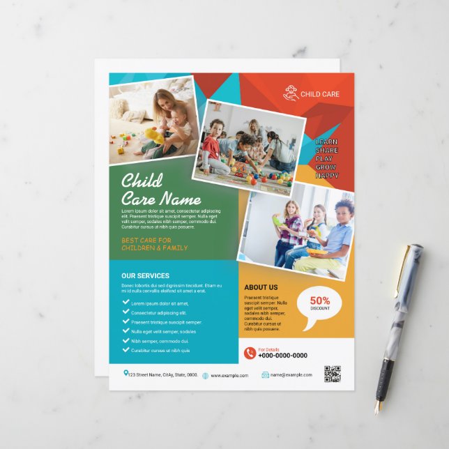 Child Care Flyer Template (Front/Back In Situ)