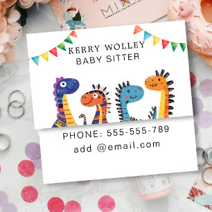 Child Care Nanny Babysitter Colourful Funky Cool Business Card