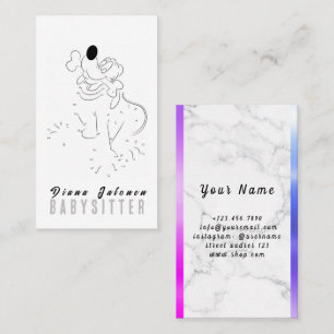 Child Care Nanny Babysitter Colourful Funky Cool Business Card