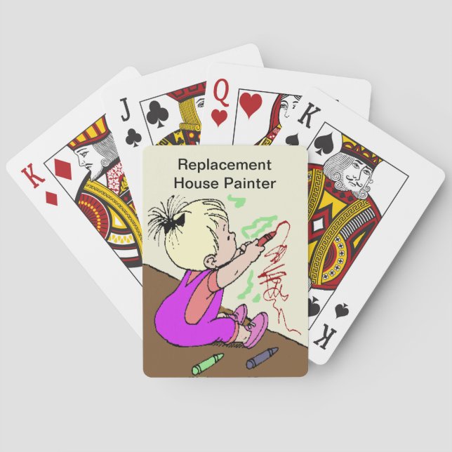Child Colouring on Wall Replacement House Painter Playing Cards (Back)