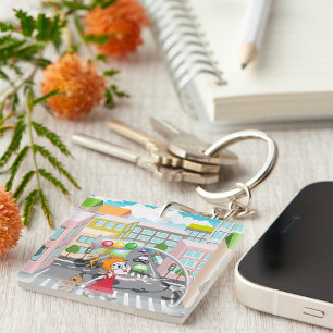 Child Crossing Road Safety Educational Key Ring