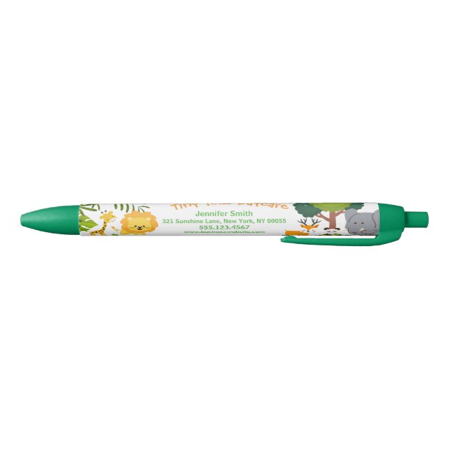 Child Daycare Service Jungle Animal Business Black Ink Pen (Bottom)