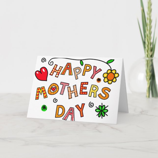 Child Drawing Mother's Day Card (Front)