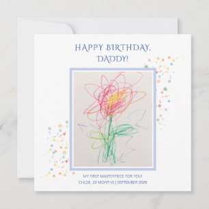 Child Drawing Photo Happy Birthday Daddy Keepsake Save The Date