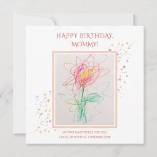 Child Drawing Photo Happy Birthday Mummy Keepsak Save The Date