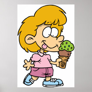 Child Eating Ice Cream Poster