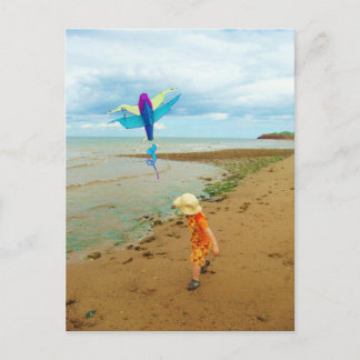 Child Flying Kite Postcard