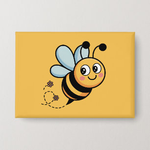 Child-Friendly Bee Mascot with Dotted Trail
