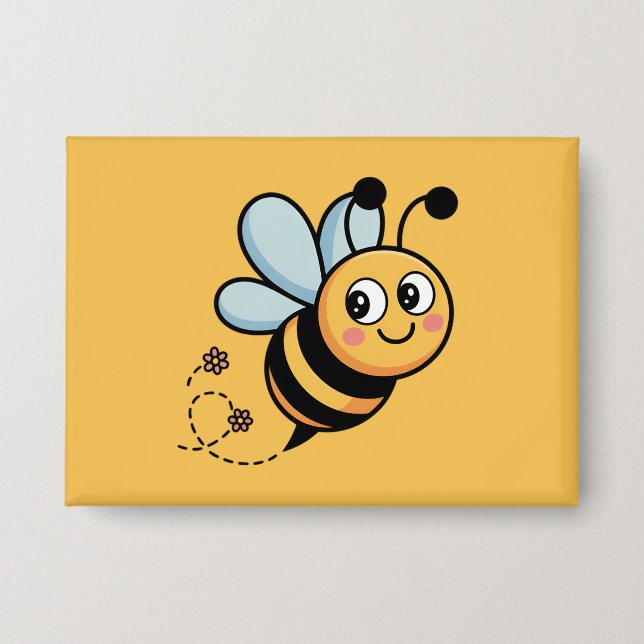 Child-Friendly Bee Mascot with Dotted Trail (Front)