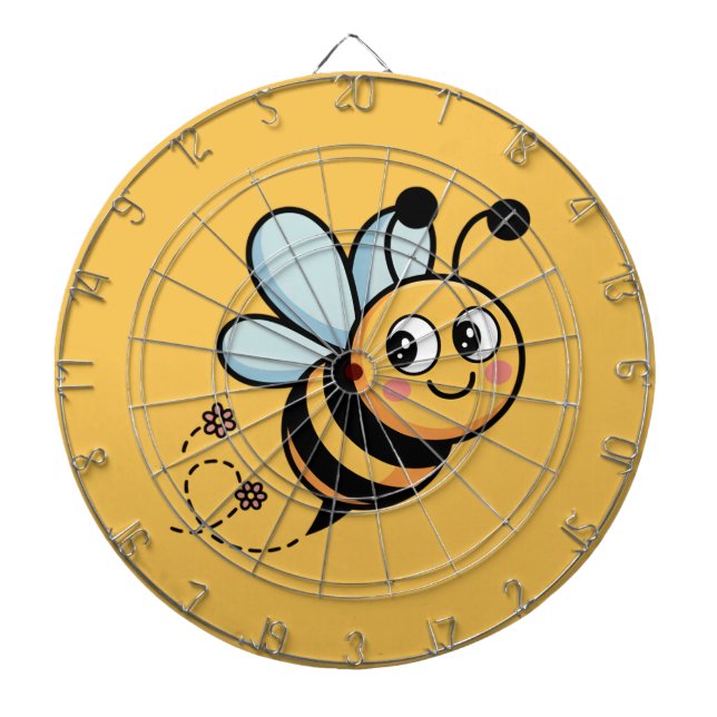 Child-Friendly Bee Mascot with Dotted Trail Dartboard (Front)