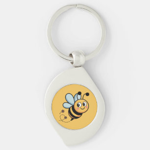 Child-Friendly Bee Mascot with Dotted Trail Key Ring