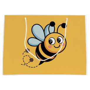 Child-Friendly Bee Mascot with Dotted Trail Large Gift Bag