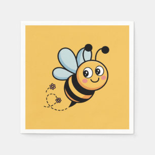 Child-Friendly Bee Mascot with Dotted Trail Napkin