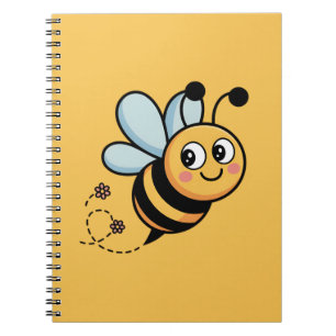 Child-Friendly Bee Mascot with Dotted Trail Notebook