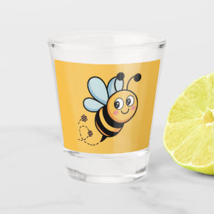 Child-Friendly Bee Mascot with Dotted Trail Shot Glass
