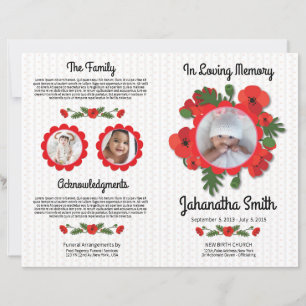 Child Funeral Program Template