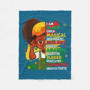 Child Girls Am Black History Month African Fleece Blanket