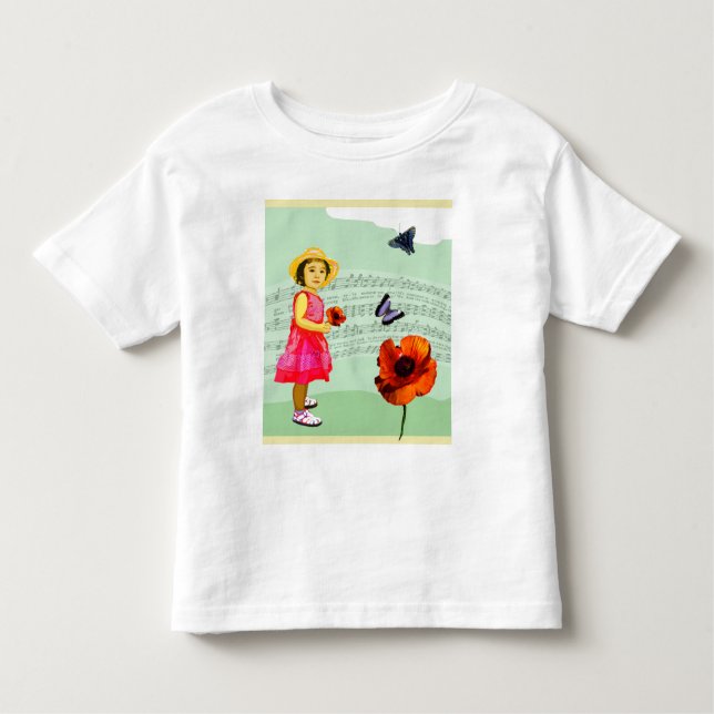 Child: I love music! poppies butterflies Toddler T-Shirt (Front)